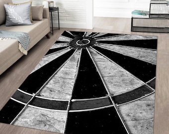 Dartboard Decor Rug, Dartboard Rug, White and Black Dartboard Rug, Home Decoration Rug, Gift Rug, Game Rug, Dart Game Rug, Game Room Rug