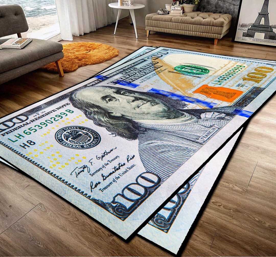 Ruler Coin Rug Dollar Bill Area Rug, Modern Money Design - Etsy