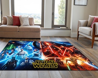 Star Wars Characters,Star Wars Rug, Darth Vader Rug,Star Wars Themed Rug,Young Room Rug,Boys Room Rug,Custom Rug,Personalized Gifts,Area Rug
