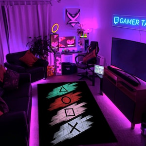 Game Room Rug, Game Room Decor, Player Rug ,Video Game Rug, Gifts for Gamers, Popular Rug, Living Room Rug, Modern Rug,Player Decor,Area Rug