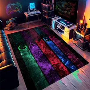 Gifts for Gamers, Popular Rug, Player Rug ,Video Game Rug, Game Room Rug, Game Room Decor, Living Room Rug, Modern Rug,Player Decor,Area Rug