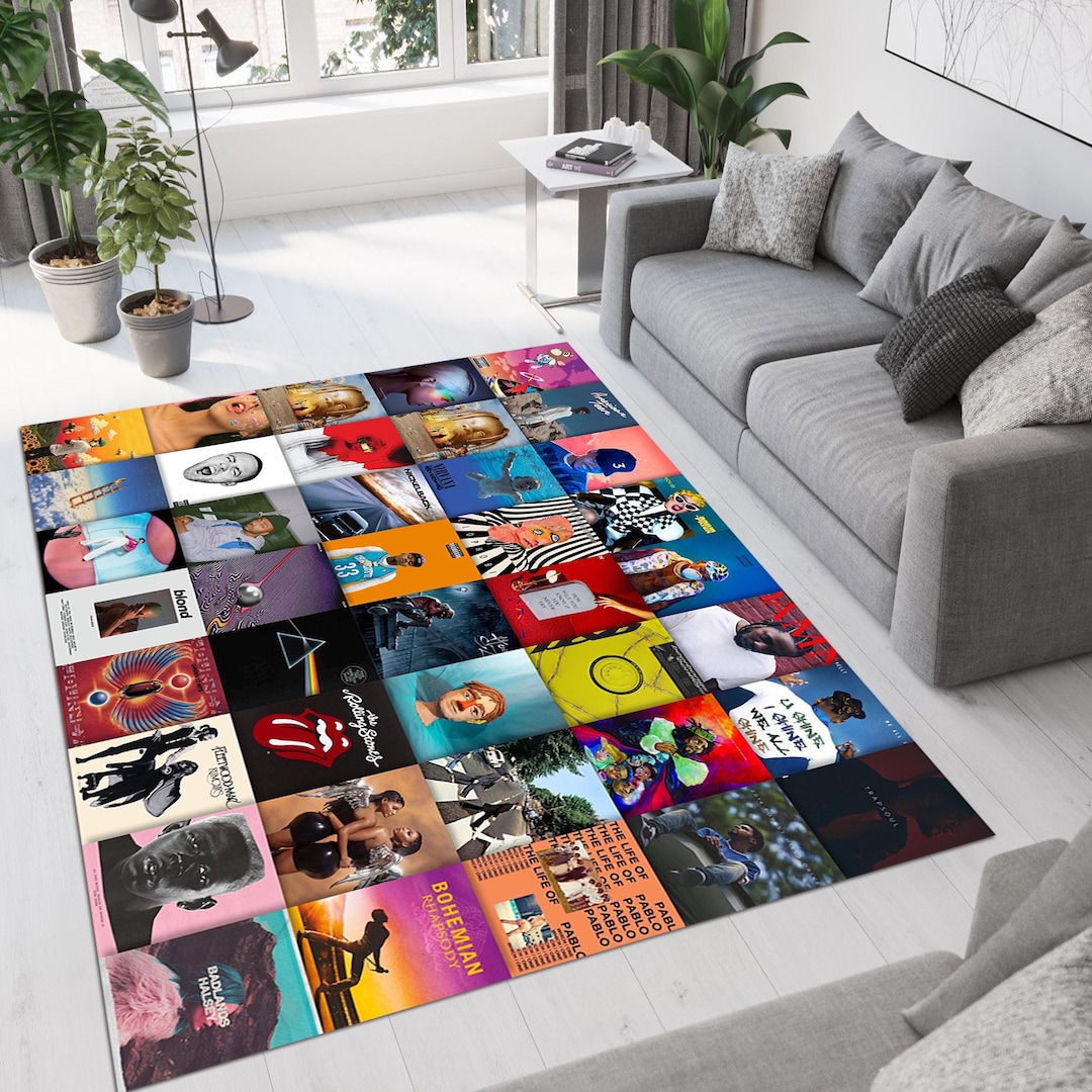Mixed Music Rug, Music Rug, Music Poster Rug, Music Room Rug, Singer ...