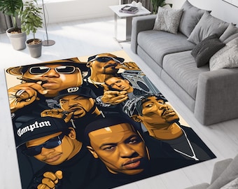 Hiphop Rug, Rap Legends Rug, Rappers Rug, Music Rug, Music Decor, Music Room Rug, Rap Stars Collage Rug, Unique Rug, Area Rug, Gifts for Him