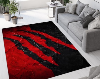 Claw Rug, Black and Red Rug, Living Room Rug, Area Rug, Modern Rug, Popular Rug, Designed Rug, Custom Rug, Non-slip Rug, Fear Rug,