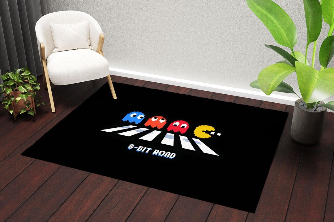 Retro Game Rug, Pixel Maze Rug, Arcade Room Rug, Space Gamer Mat ...