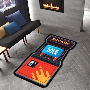 Arcade Rug, Video Game Rug, Game Room Rug, Game Room Decor, Player Rug, Gifts for Gamers,Atari Rug,Arcade Decor,Popular Rug,Living Room Rug