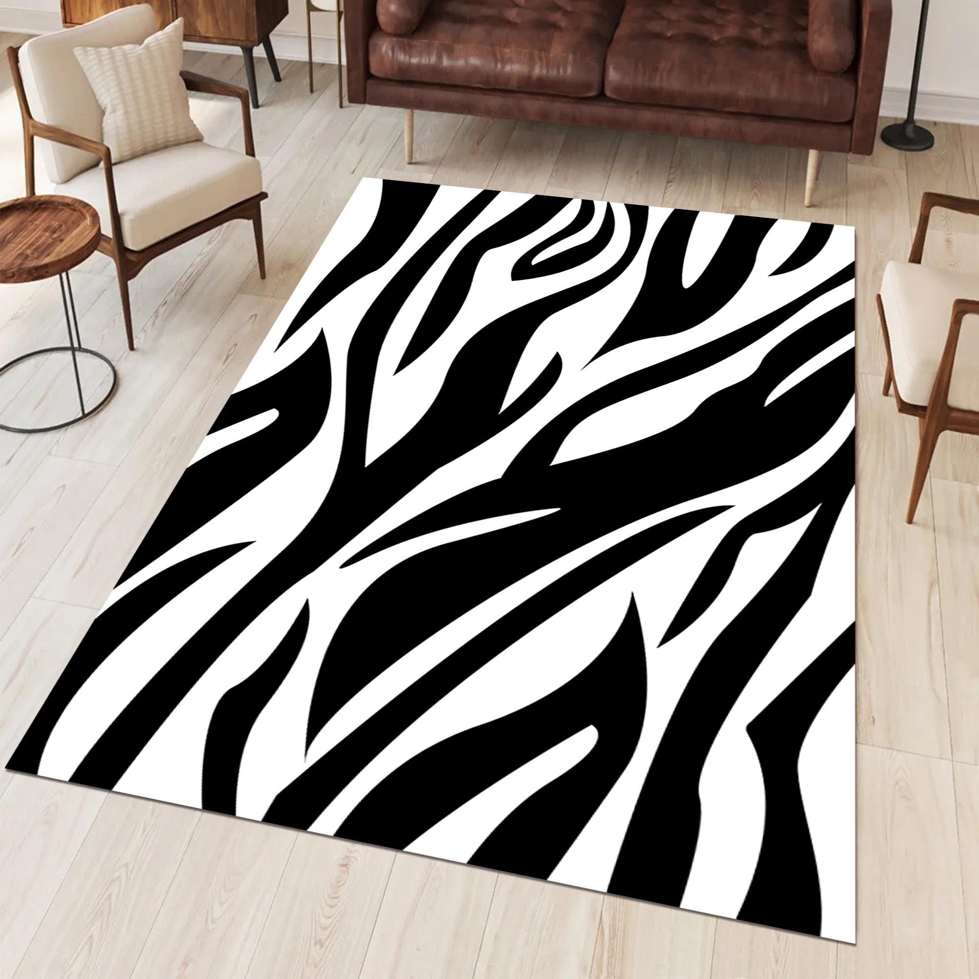 Zebra Rug, Skin Rug, Zebra Pattern Rug, Zebra Decor, Animal Rug, Luxery ...