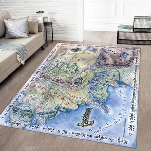 Map Teppich, Filmteppich, Wohnzimmerteppich, Büroteppich, Bürodekor, Fantastischer Teppich, Mittelerde Teppich, Dekorativer Teppich