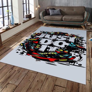 Alfombra deportiva, alfombra para sala de estar, decoración deportiva, alfombra gris, alfombra moderna, alfombra popular, alfombra para zapatos, regalos para ella, alfombra genial