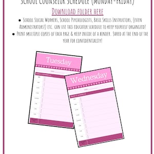 School Counselor Daily Schedule