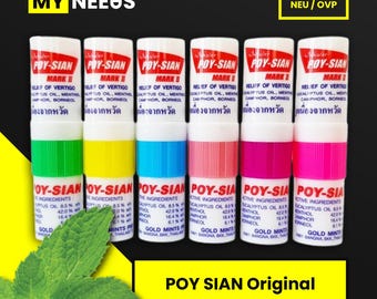 POY SIAN - Nasen Inhalierstift / Riechstift | Thailand Original | Menthol & Eukalyptus | Aromatherapie | Neu OVP
