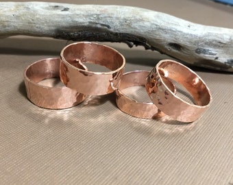 Copper ring band hammered raw copper ring Healing ring