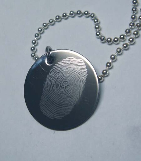 Items similar to Custom Fingerprint Necklacependant Engraved forensics