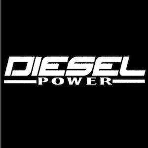 May include: White text on a black background reads "DIESEL POWER" with a line above and below the text.