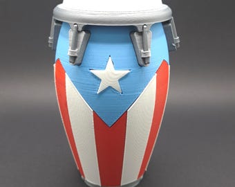 Conga portoricain - Objet de collection imprimé en 3D (5 pouces)
