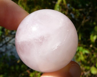 Rose Quartz #7  ~ Genuine Pink Rose Quartz Polished Stone Sphere Crystal Ball 1 Inch Healing Crystal Love Stone Heart Chakra