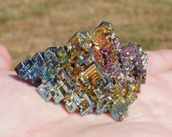 Bismuth Crystal ~ ONE Medium Bismuth Crystal ~ Rainbow Crystal - Approximately 1 inch to 1.5 Inches ~ Great Gift for Kids! - Science Gift