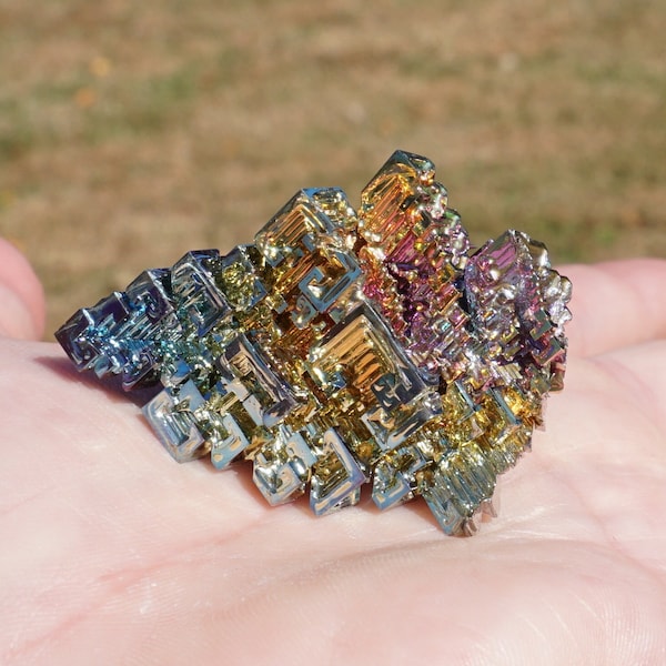 Bismuth Crystal ~ ONE Medium Bismuth Crystal ~ Rainbow Crystal - Approximately 1 inch to 1.5 Inches ~ Great Gift for Kids! - Science Gift