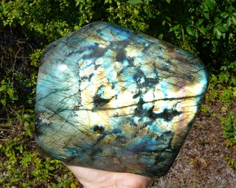 Labradorite #17 ~ Extra Large Polished Labradorite Specimen 8 Pounds 6.5 Inch Tall, Natural Madagascar Labradorite Stone Natural Decor