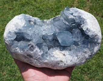 Celestite #3 ~ Extra Large High Quality Natural Blue Celestite Crystal Cluster from Madagascar ~ 7 Pounds, 14 Ounces ~ 7.75" x 4.5" x 3.5"
