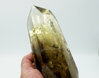Smoky Citrine Crystal #31 ~ Extra Large AAA Grade Natural Color Brazilian Smoky Citrine Crystal ~ 2 Pounds, 13.2 Oz ~ 8 Inches X 2.9" x 3"