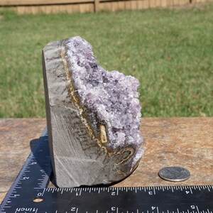 Amethyst 27 Lavender Uruguayan Natural Amethyst Geode with Cut Base for Display 1 Pound 11.5 Ounces 4.6 x 3.4 x 3 image 9