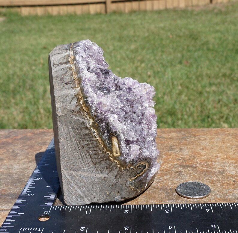 Amethyst 27 Lavender Uruguayan Natural Amethyst Geode with Cut Base for Display 1 Pound 11.5 Ounces 4.6 x 3.4 x 3 image 9