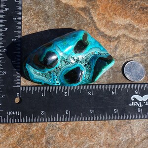 Malachite 33 Polished Malachite, Heterogenite & Chrysocolla RARE High Quality Mineral Specimen Collector Stone 8 Oz 4 x 2.5 x 1.5 image 10