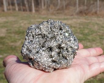 Pyrite #1 ~ Peruvian Pyrite ~  Natural Crystal Cluster Mineral Specimen ~ 2.8 x 2.4 X 2 Inch ~ 12.9 Ounces ~ 366 Grams