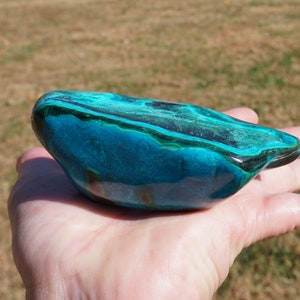 Malachite 33 Polished Malachite, Heterogenite & Chrysocolla RARE High Quality Mineral Specimen Collector Stone 8 Oz 4 x 2.5 x 1.5 image 8