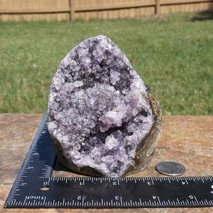 Amethyst 27 Lavender Uruguayan Natural Amethyst Geode with Cut Base for Display 1 Pound 11.5 Ounces 4.6 x 3.4 x 3 image 10