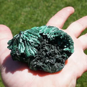 Fibrous Malachite Specimen, AAA Grade African Mineral 2.3" x 1.2"x 1.9" ~ 3.2 OZ