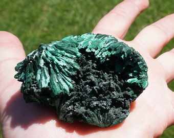 Malachite #17 ~ AAA Grade ~ High Quality Raw Fibrous African Malachite ~ Natural Mineral Specimen ~ 2.3" x 1.2"x 1.9" ~ 3.2 OZ ~ 92 Gram