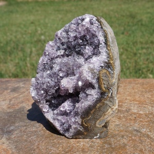 Amethyst 27 Lavender Uruguayan Natural Amethyst Geode with Cut Base for Display 1 Pound 11.5 Ounces 4.6 x 3.4 x 3 image 8