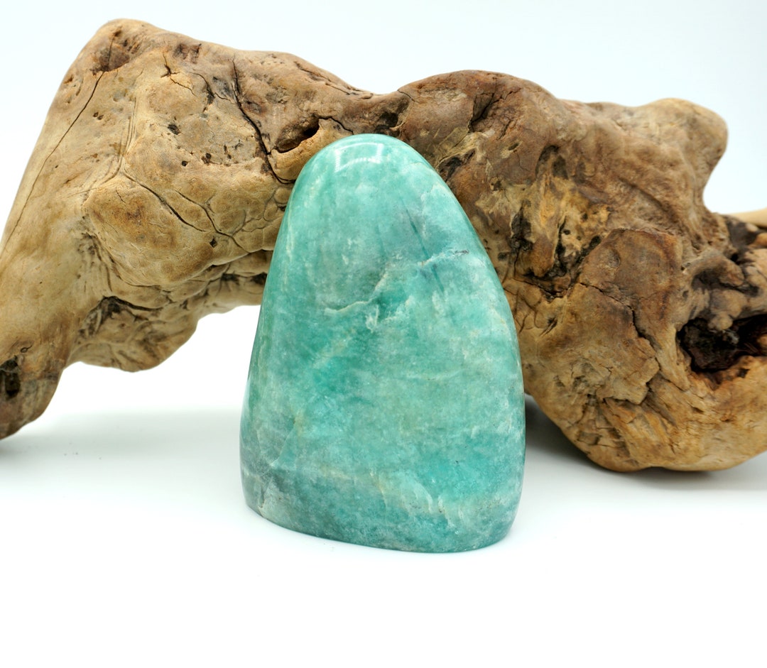 Polished Amazonite Display Stone With Flat Base ~ Natural Decor ~ 3.75 ...