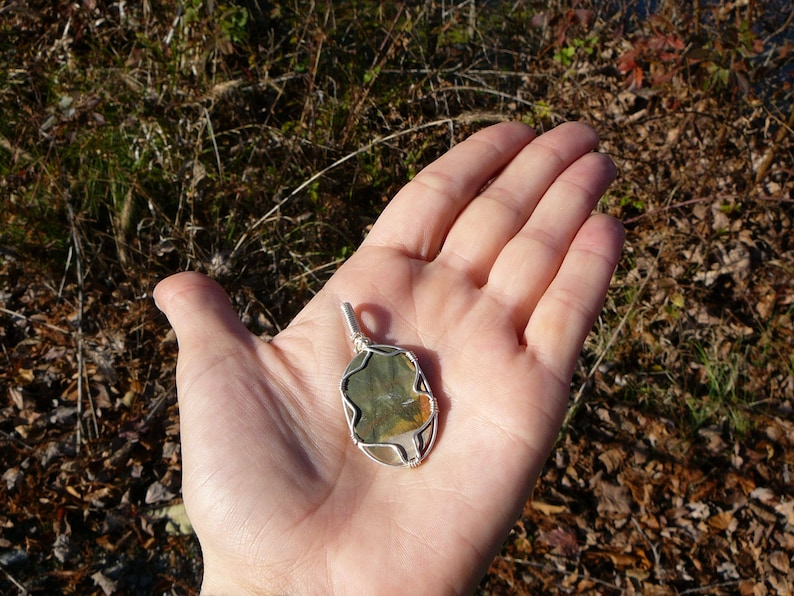 Jasper and Sterling Silver Wire Wrapped Pendant ~ Large Cherry Creek Jasper Natural Stone Handmade Wire Wrap Pendant ~ Earthy