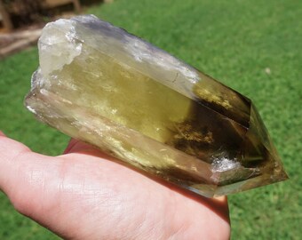 Citrine Crystal #20 ~ AAA Grade Large Natural Colored Polished Smoky Citrine Crystal ~ 5" x 2.5" x 2" ~ 1 lb, 4.4 Oz ~ Collectors Crystal