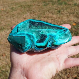 Malachite 33 Polished Malachite, Heterogenite & Chrysocolla RARE High Quality Mineral Specimen Collector Stone 8 Oz 4 x 2.5 x 1.5 image 7