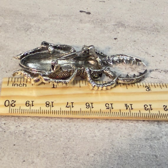 Beetle Brooch Rhinestone Statement Insect Pin Lar… - image 6