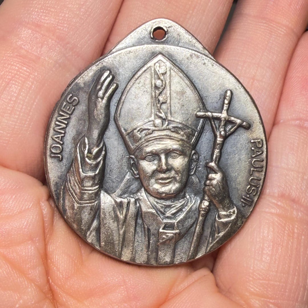 Vintage Pope John Paul II Medal Roma Italy Catholic Pendant 1.25” - Etsy