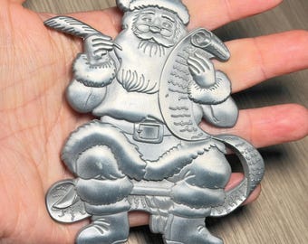 Vintage Santa’s Wonderland Bass Pro Shops Pewter Christmas Ornament 4”