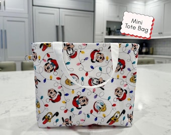Mini Disney Tote – Kids Disney Christmas Bag, Small Cotton Tote for Travel, Park Days and Everyday Use, Mommy and Me Set