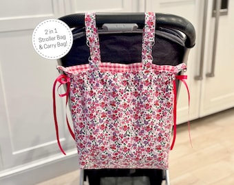 2 in 1 Detachable Stroller and Carry Bag!  Stroller Organizer for Travel.