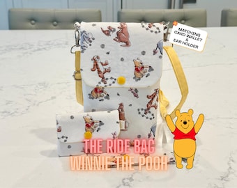 Bolso de paseo de Winnie the Pooh – Bolso bandolera de algodón para el parque, cartera para el teléfono