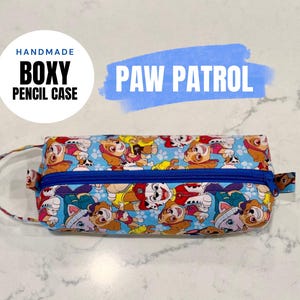 PAW PATROL - Handmade Boxy Pencil Case - Zippered Pencil Case Kids, Gift for Boys and Girls