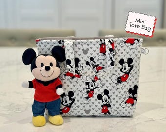 Mickey Mouse Mini Tote Bag – Kids Cotton Travel Pouch, Park Days Pouch