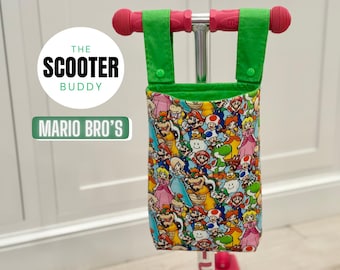 Mario Bros Kids Scooter Bag – Handlebar Toy Storage, Handmade