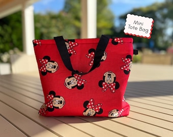 Minnie Mouse Mini Tote Bag – Kids Cotton Travel, Park Days, Mommy Me Set