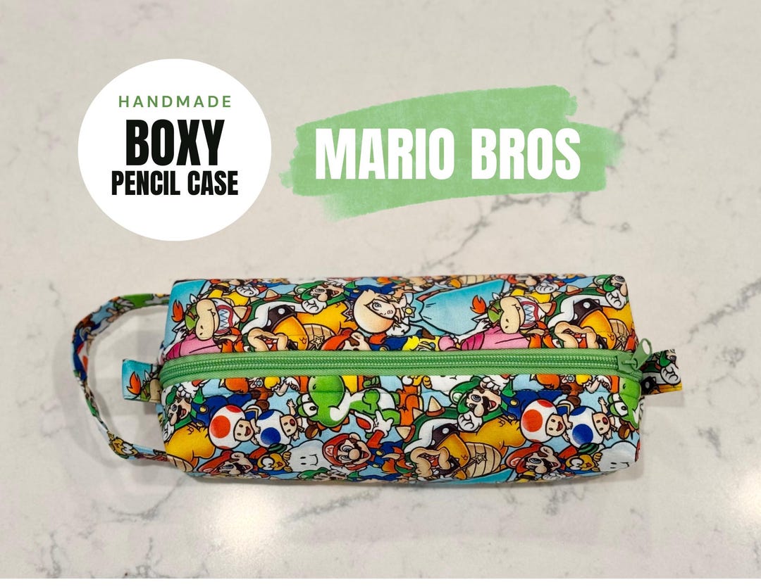 Kids MARIO BRO'S Boxy Pencil Case, Handmade. Great Gift for Boys! Back ...