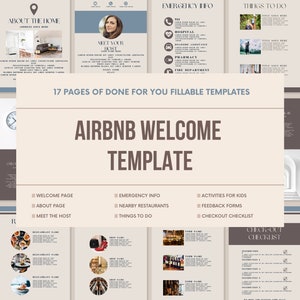 AirBNB Welcome Template - 17 Pages of Editable Canva Templates - AirBNB Cabin Welcome Pamphlet